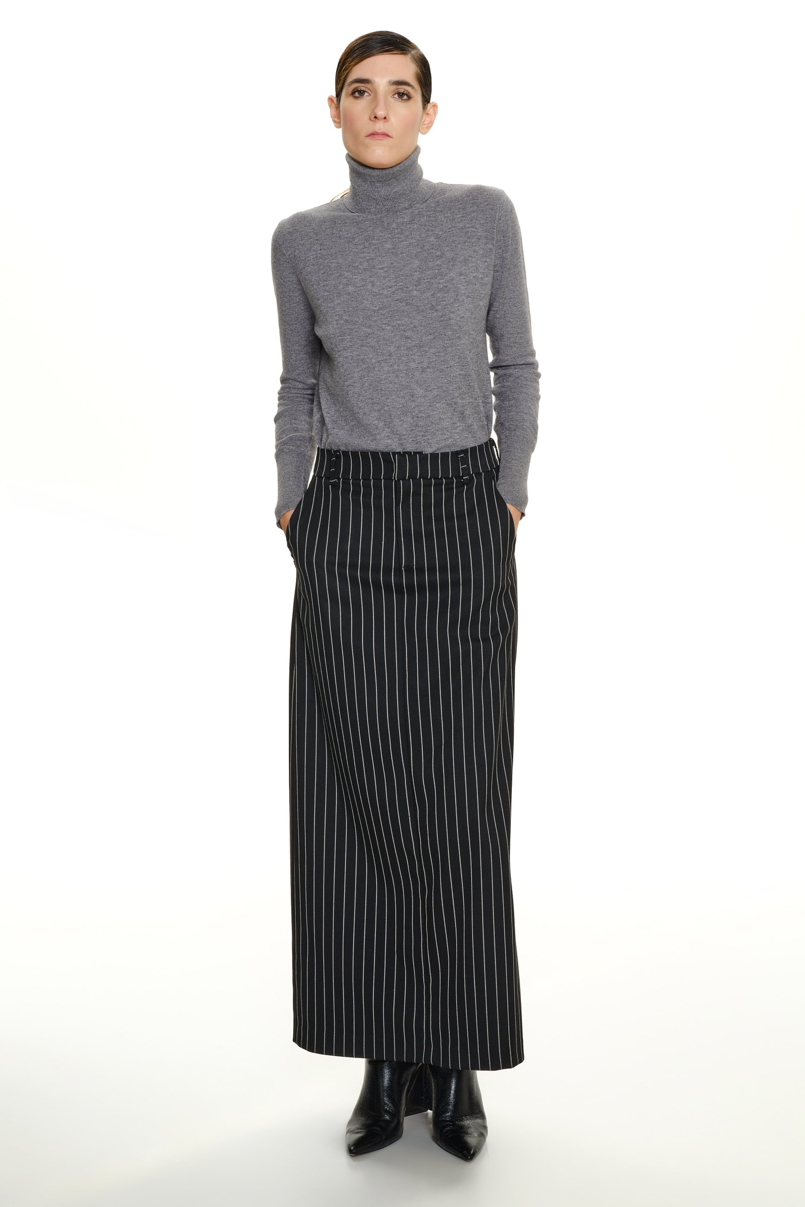 Long Pinstripe Skirt